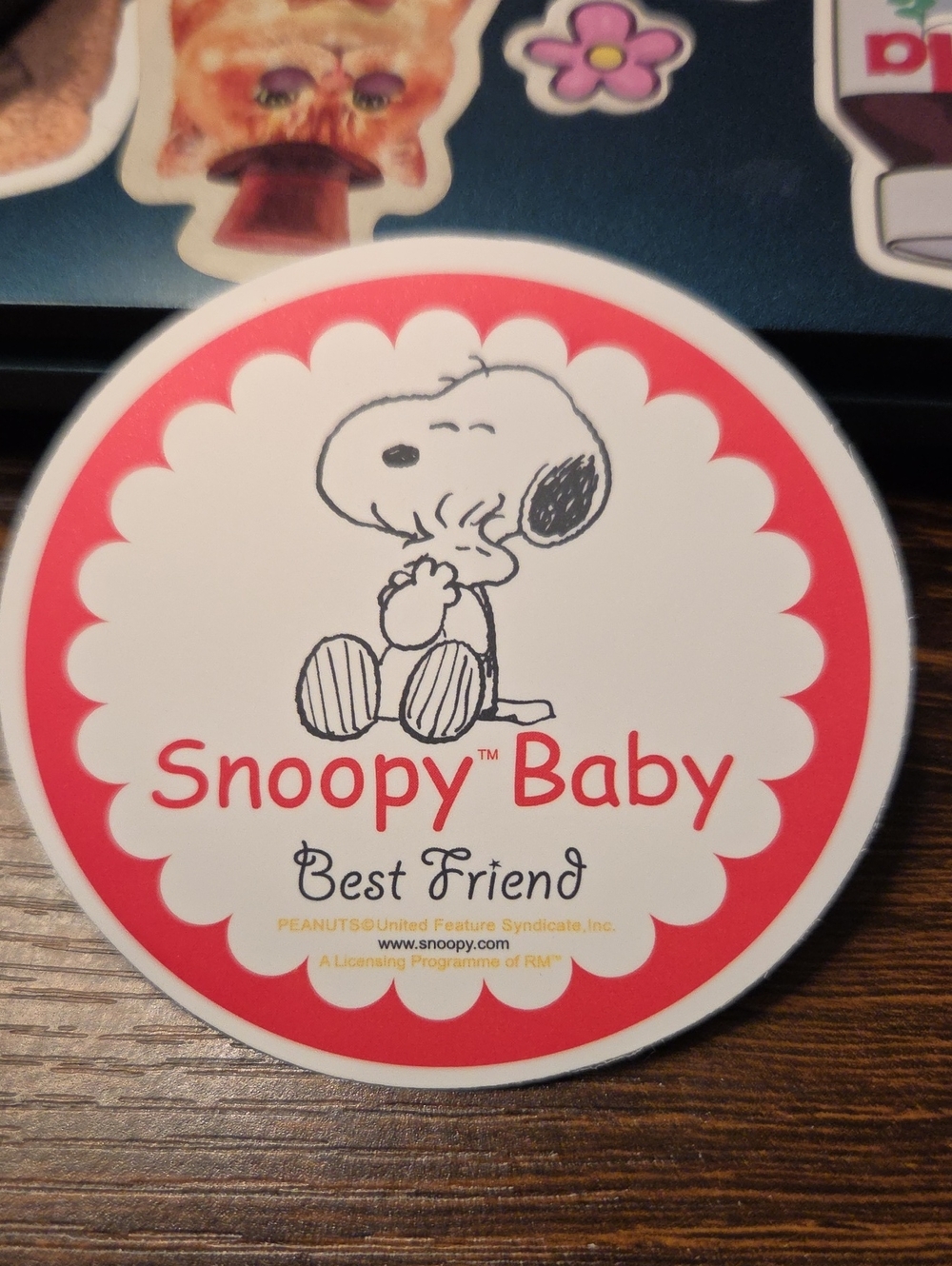 Snoopy Baby Red Party Sticker - Snoopy Brand